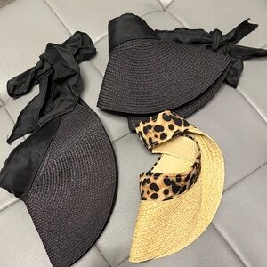 New Black and Leopard Print Women's Sun Hats